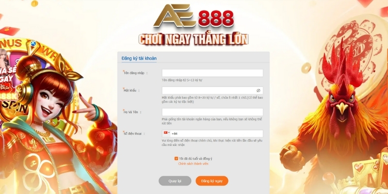 Một số lưu ý quan trọng cần nắm khi đăng ký AE888